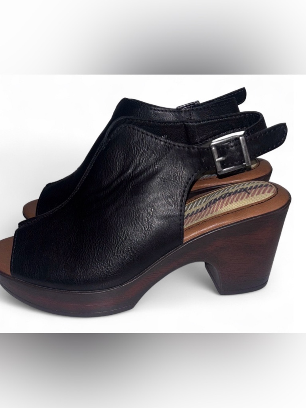 B.O.C. Born Women’s Open Toe Slingback Sandals Platform Wedge Block Heels Size 8 - Picture 3 of 9
